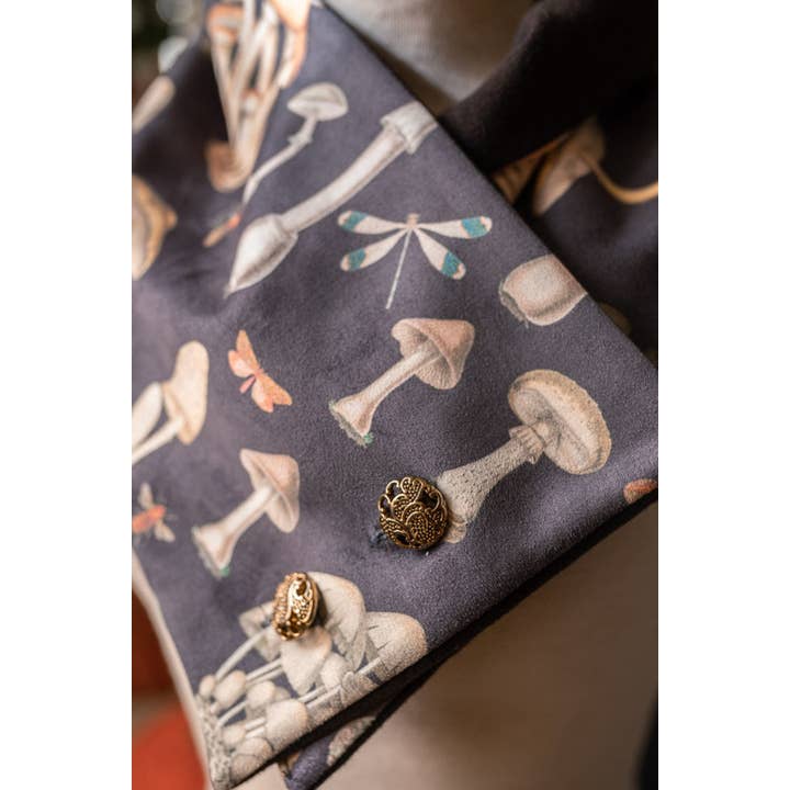 Costurero Real - Wholesale Scarf - Women's - Scarf vintage Mushrooms Vegan Wool and Buttons Cottagecore