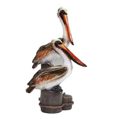 CB Home Collection - Wholesale Decorative Figurine - 9.25" Resin Pelican Duo on Piling Figure4