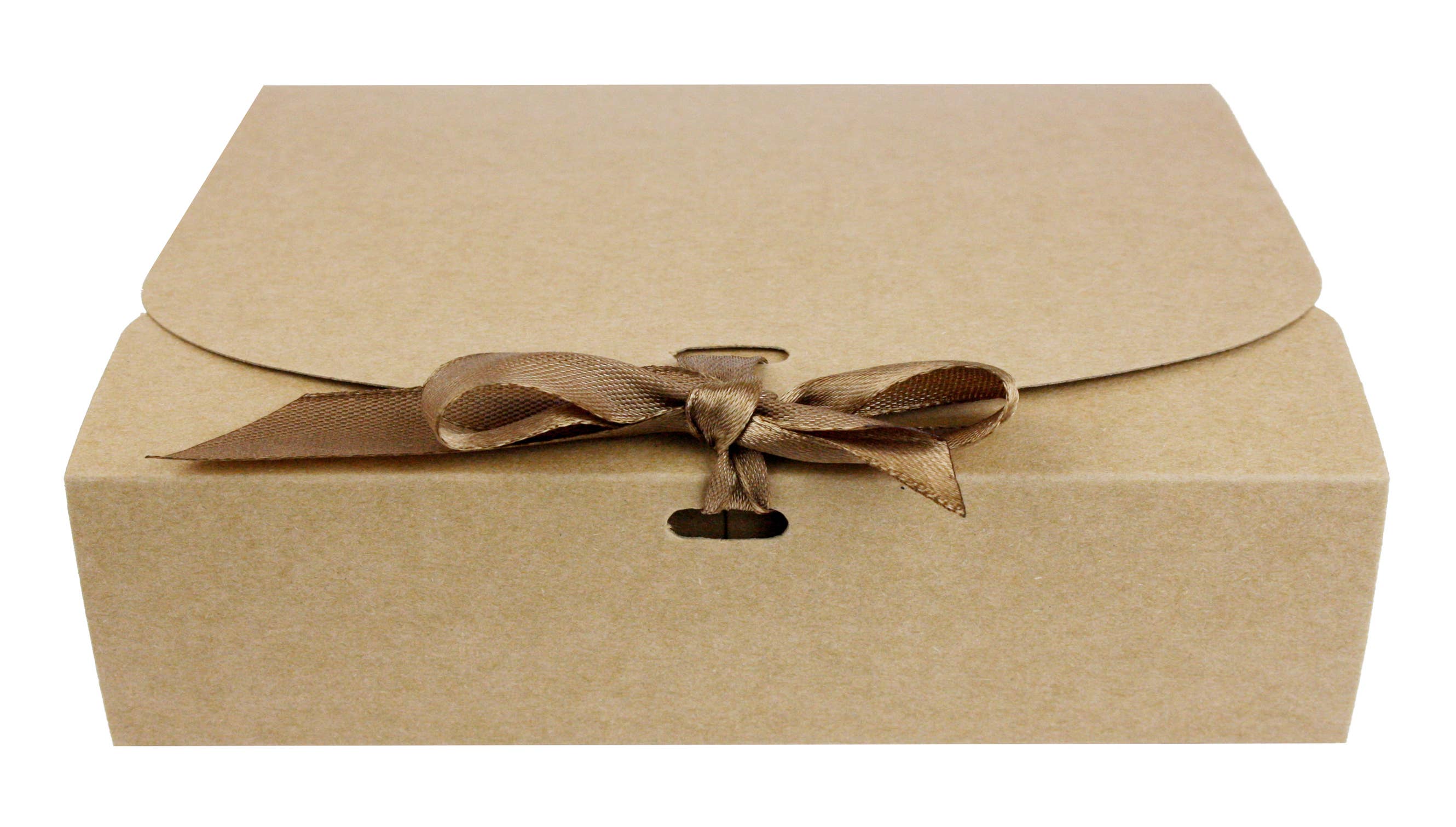 Emartbuy - Wholesale Gift Box - 31x25.5x8 cm Pack of 12 Brown Kraft Box with Brown Ribbon1