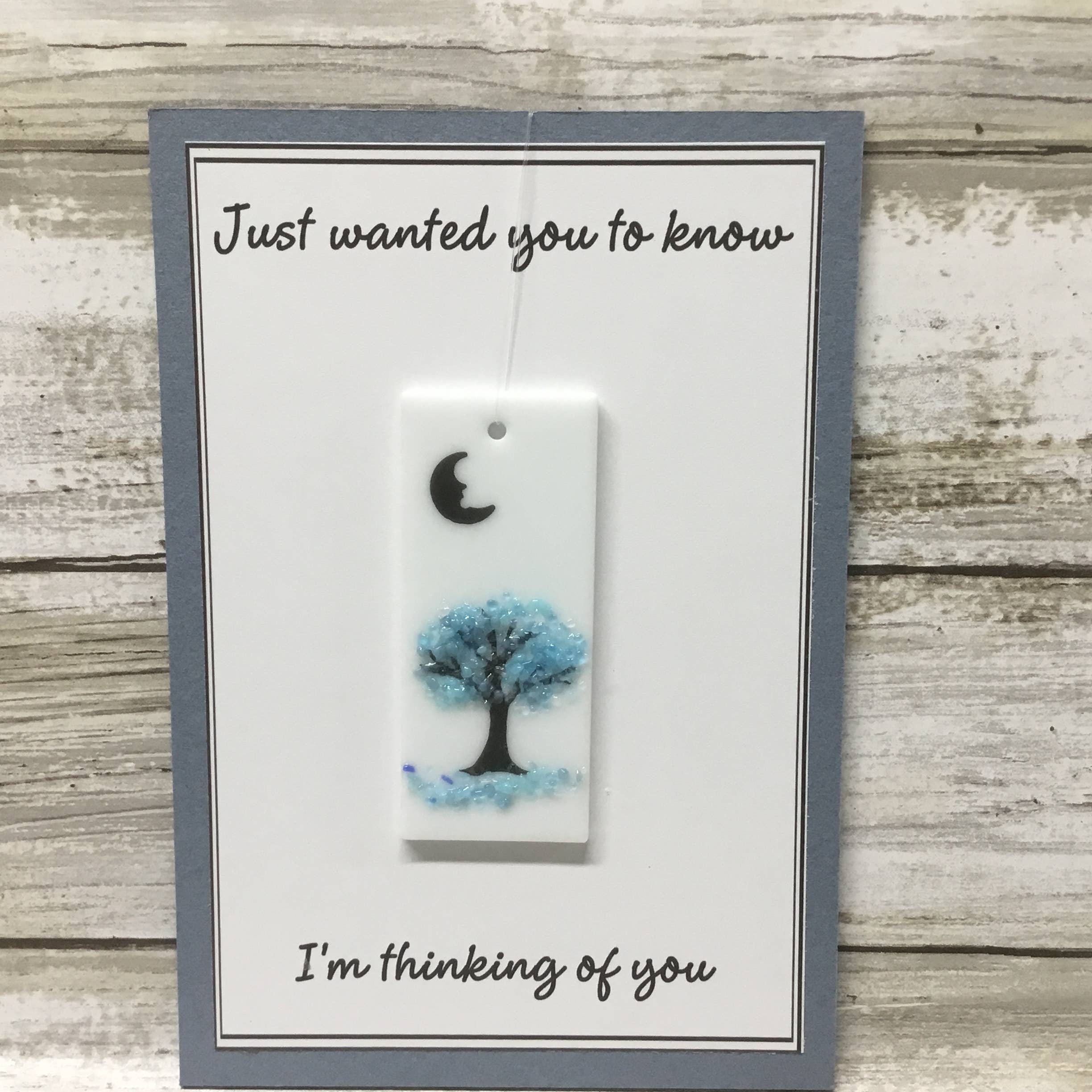 Glimmer Glass Gifts - Vente Carte de vœux classique - Carte de vœux Just Wanted You to Know/Suncatcher amovible1