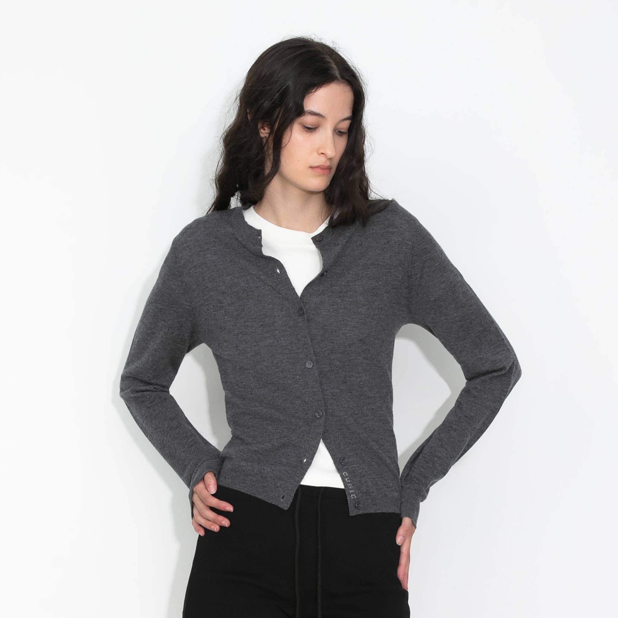 CUBIC – wholesale Cardigan – Women’s – 100% Wool Knit Cardigan with Crew Neck21