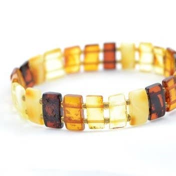 Bracciale esclusivo ambra lucida multicolore per la vendita all'ingrosso da parte di The Natural Amber
