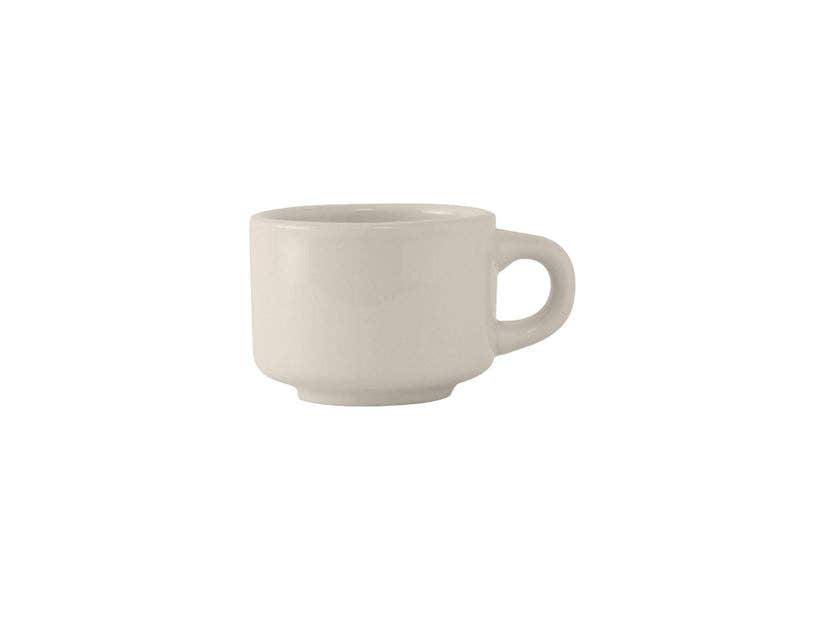 Eggshell Rounded Ceramic Stackable Cup, 7oz for wholesale on Faire