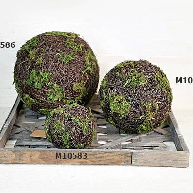 Impressive Enterprises, Inc. - Wholesale Decorative Tabletop Object - M10585- 6in Mossy Rattan Twig Ball-0/30pcs2