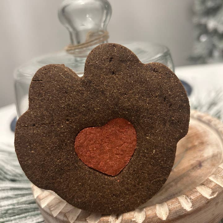 Carob Valentine Paw for wholesale by Moo’s Barkery