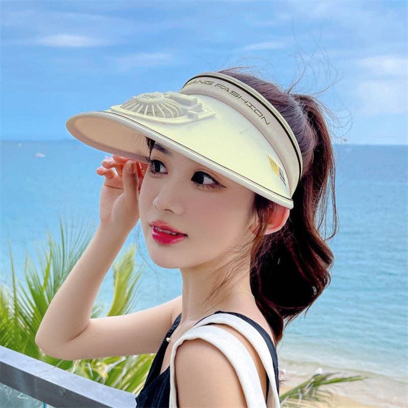 Mix & Match farver Solbeskyttelseshatte med ventilator, 3-temp-indstillinger og justerbart spænde for engroshandel på Faire16