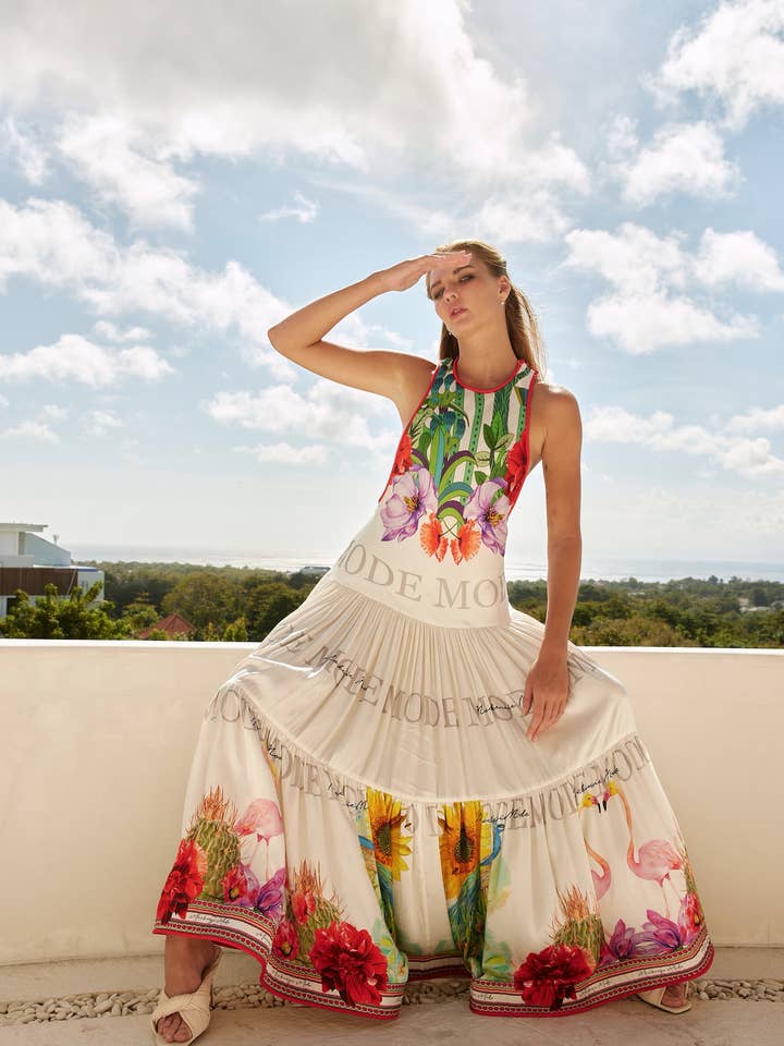 MACKENZIEMODE - Wholesale Dress – Women's - Flamingos Maxi9
