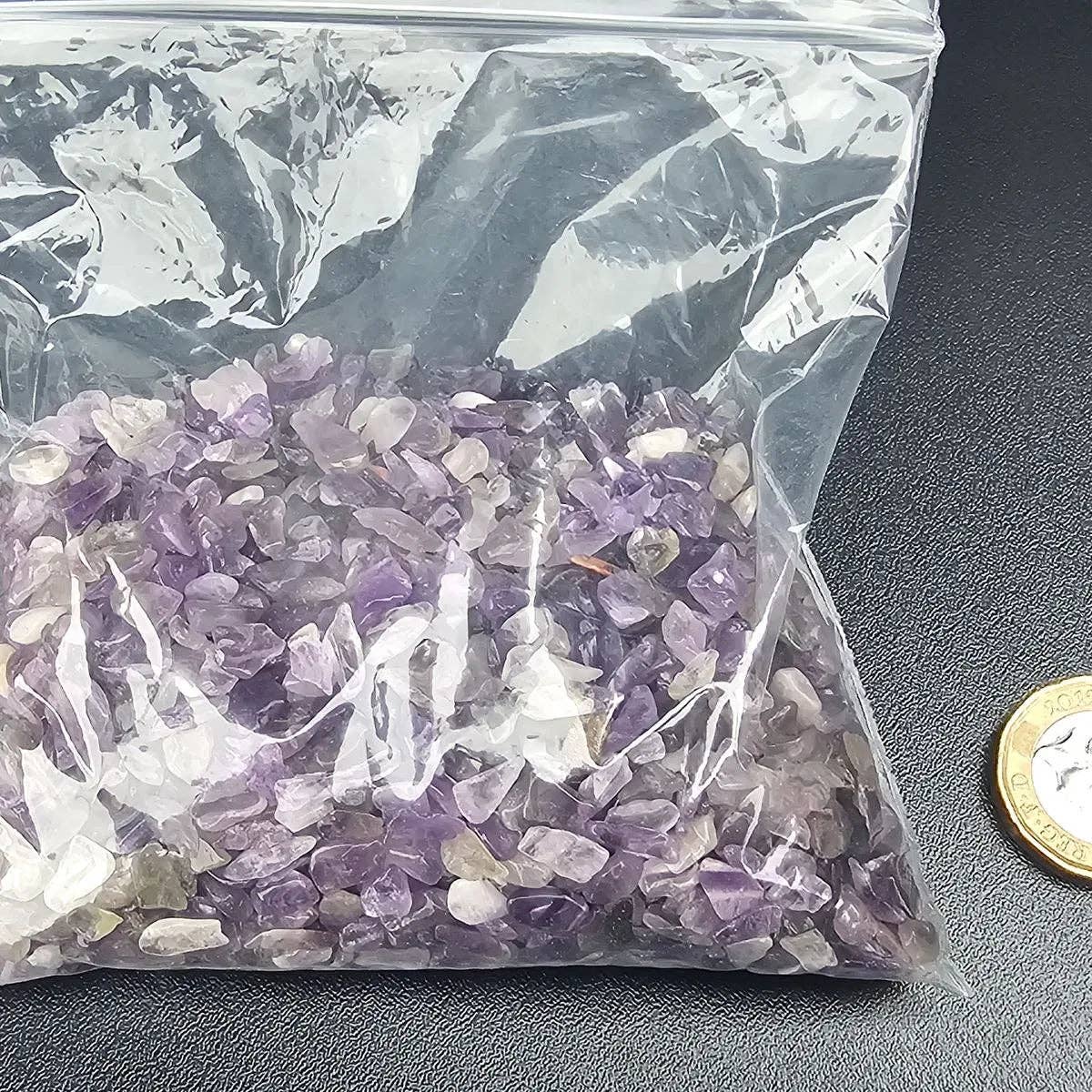 Distinction Crystals - Vendita all'ingrosso Pietra/cristallo spirituale - Pezzetti di cristallo di ametista lucidati - Confezione da 200 g2