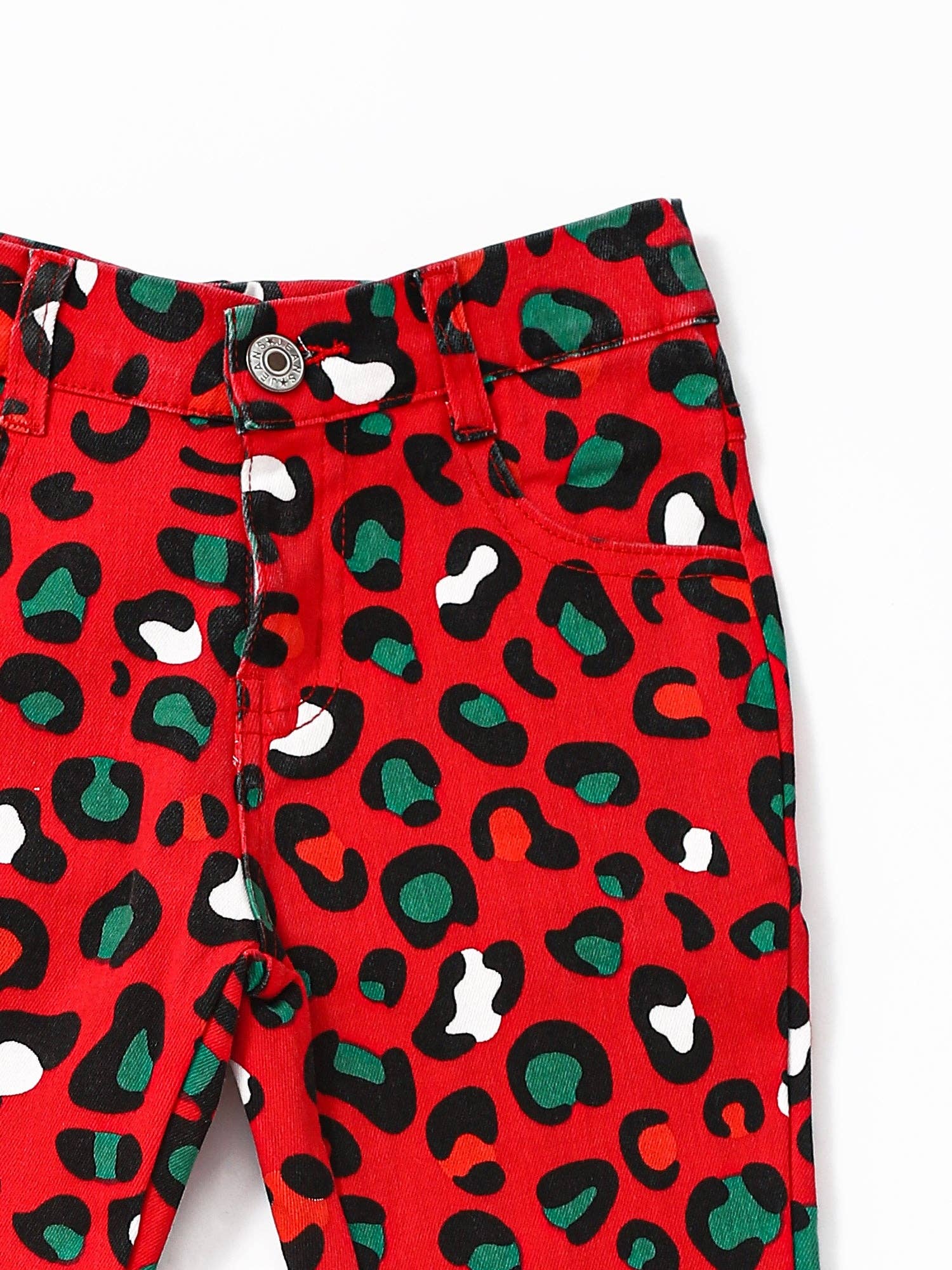 sassy kids palace - Wholesale Jeans - Kids - Red Green Leopard Girls Christmas Flare Jeans1
