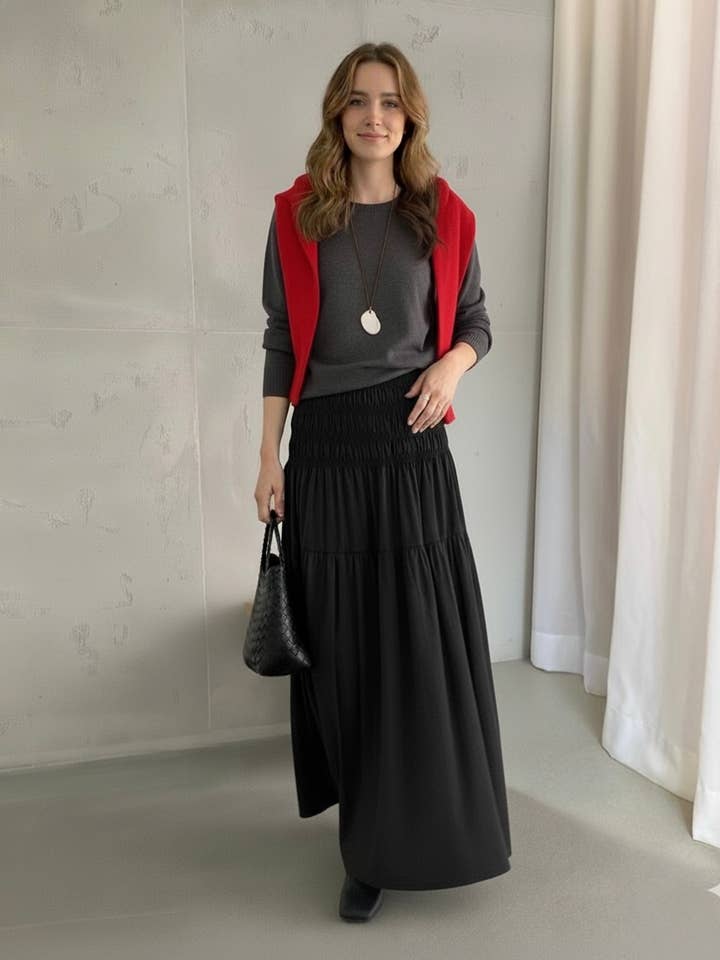 Long Suede Skirt: Casual Elegance 52851 for wholesale by ARTFLOW