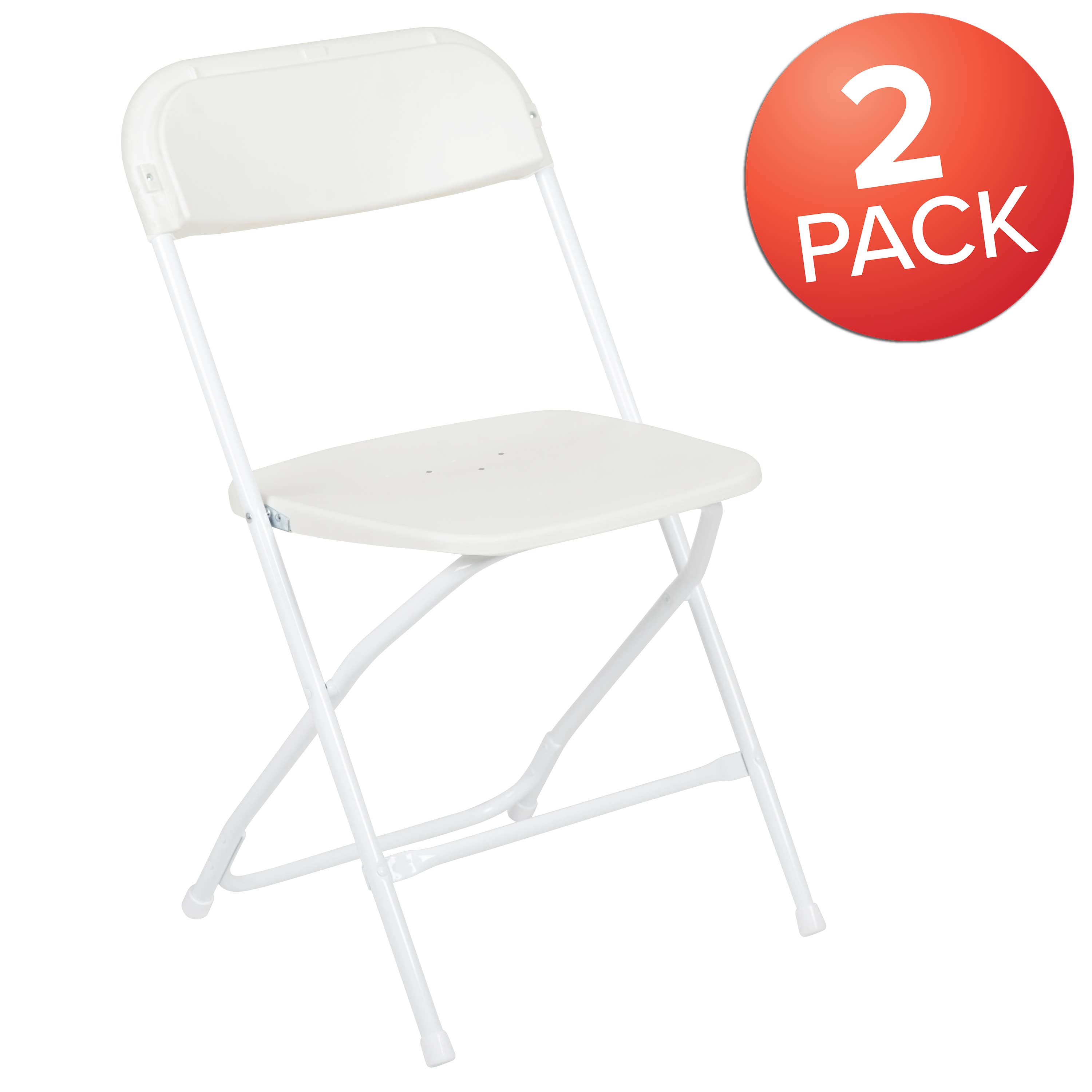 Folding Chair - White Plastic - 2 Pack for wholesale on Faire1