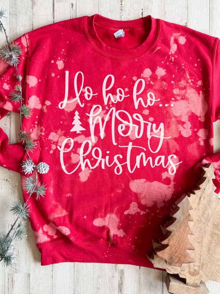 Ho Ho Ho Sweatshirt Blanchi pour la vente par Alabama Threads