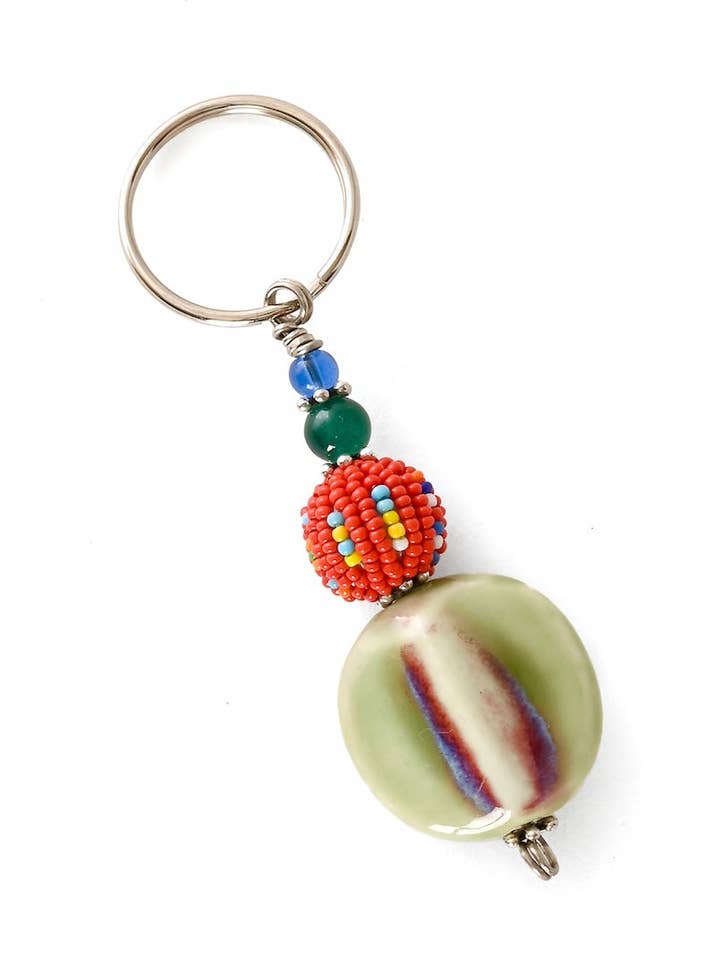 Chunky Beaded Keychain - Assorted for wholesale by Swahili | AFRICAN MODERN