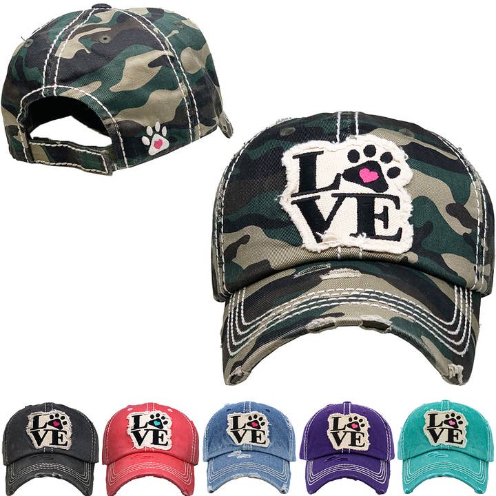 KBETHOS - Wholesale Baseball Cap - Women's - Paw Love Vintage Ballcap