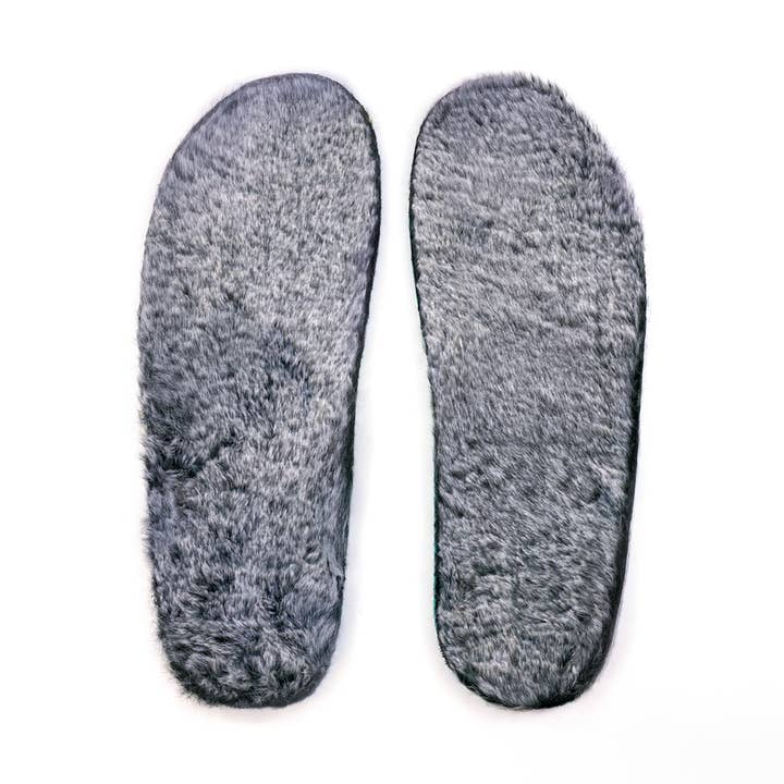 Natural Foam Insoles - Faux Fur - Grey for wholesale by Gumbies