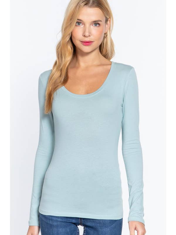Active Basic | Active USA - Wholesale Knit Top - Women's - Long Sleeve Scoop Neck Top15