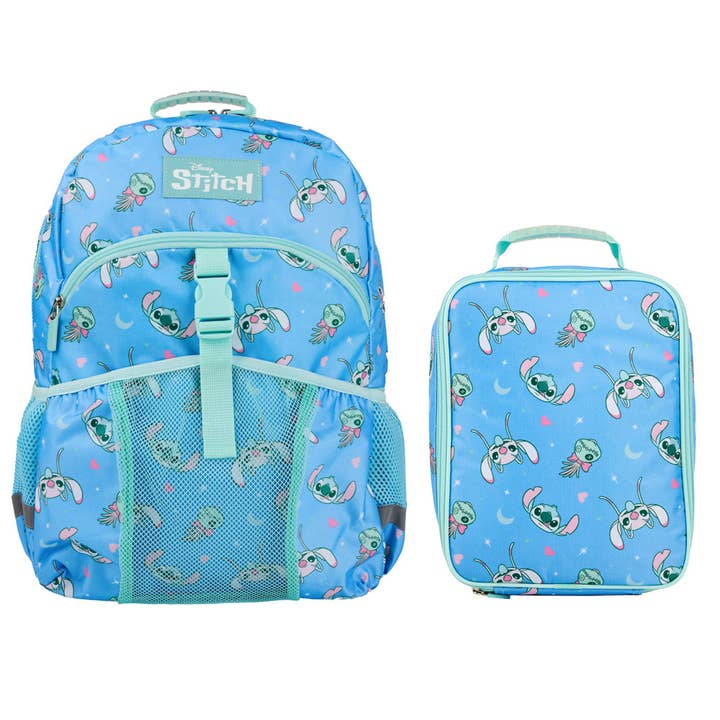 Disney's Stitch 2-Piece 16" Premium Youth Backpack & Lunch Kit Set For Girls for wholesale by Bioworld Merchandising