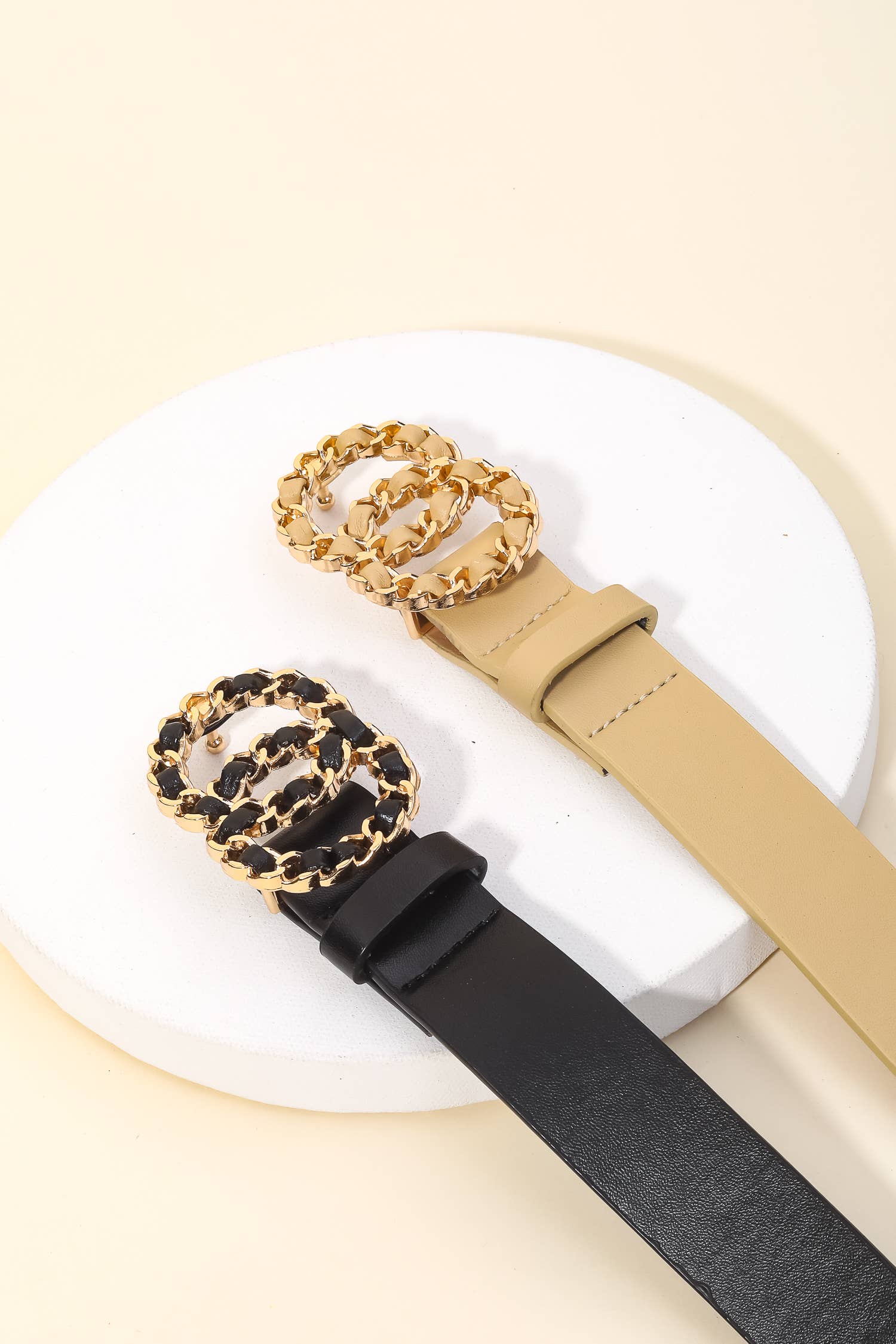 Anarchy Street – wholesale Bälte - Dam – Dubbelcirkel Mode Veganskt Läderbälte1