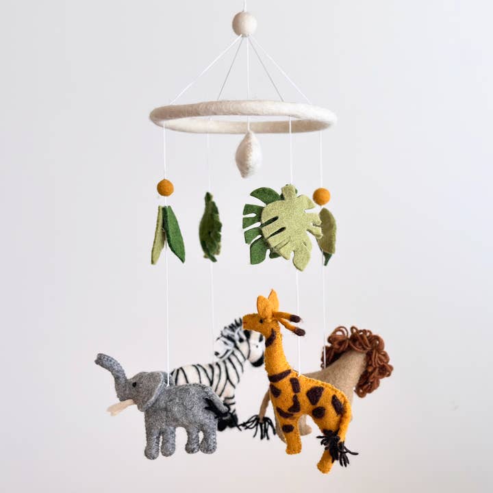 Ganapati - Wholesale Baby Mobile - Felt Baby Mobile - Safari Animal2