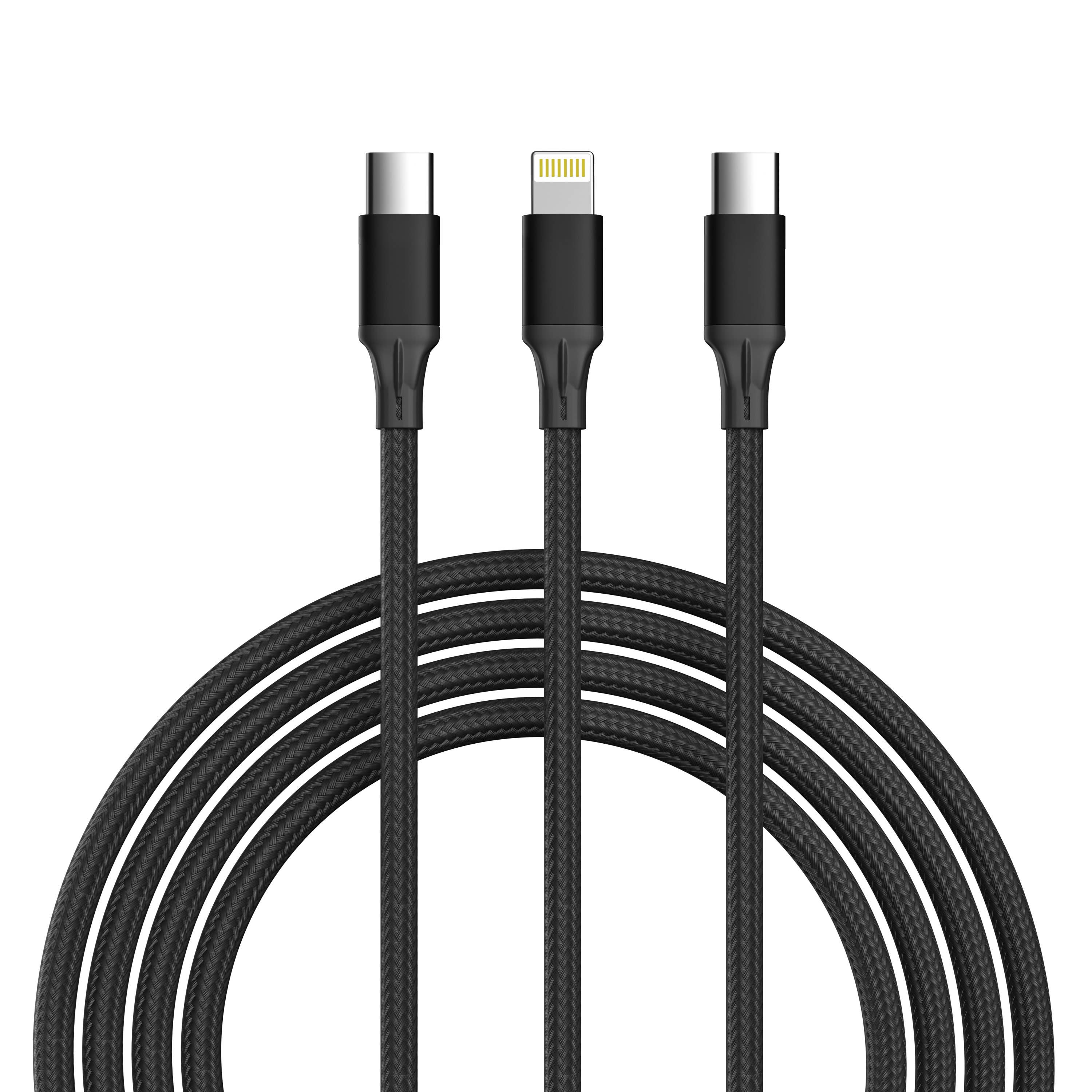 LAX Gadgets - Wholesale Charging Cable - 3-in-1 Cable For IPhone/Ipad & Android Devices - Retail Pack27