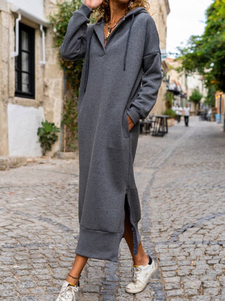 Relaxed Hoodie Maxi Dress for wholesale by AZSHOP Trading LLC