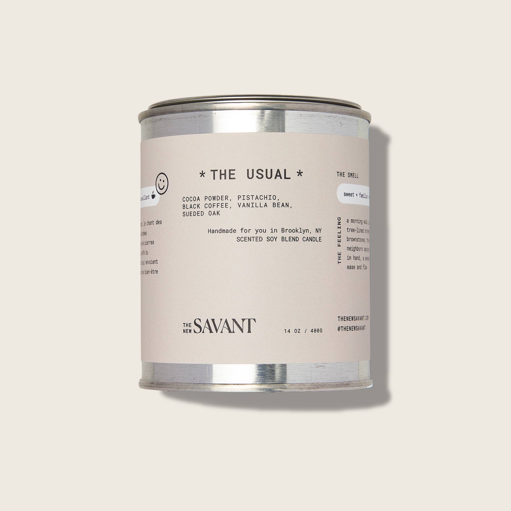 THE NEW SAVANT - Wholesale Jar/Filled Candle - Woody + Gourmand 7oz Soy Blend Candle - The Usual Coffee 2