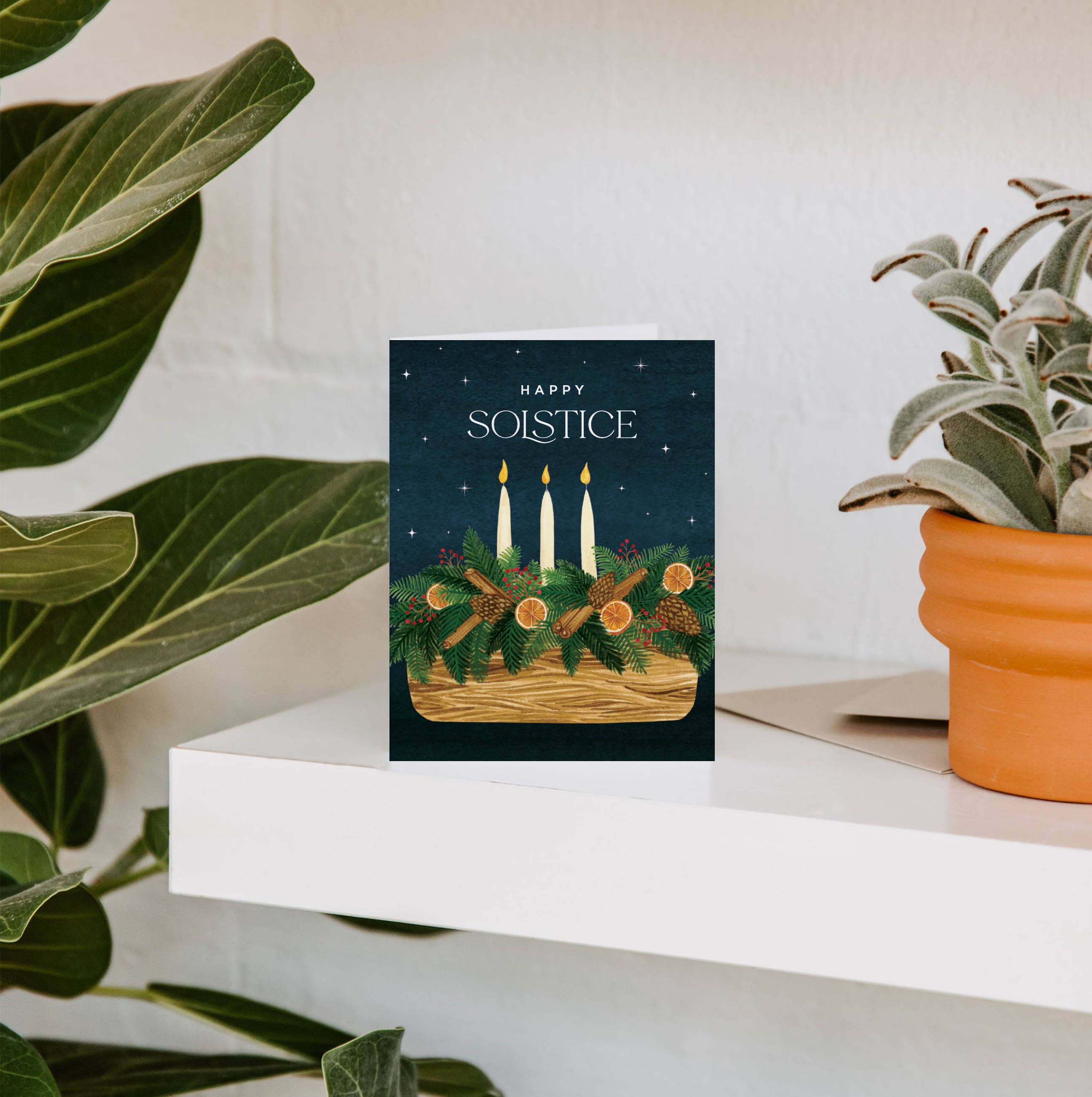 Paper Anchor Co. - Wholesale Christmas Card - Winter Solstice Yule Log Greeting Card | Holiday Card1
