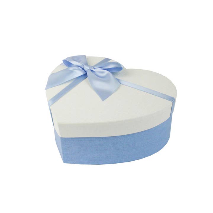 Emartbuy - Wholesale Gift box - Luxury Heart Shaped Blue/White Gift Box - Single (Sizes Available)
