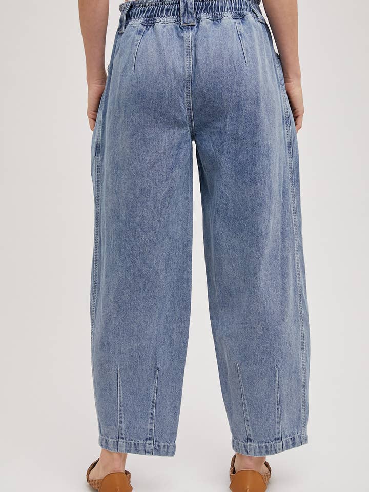 Bluivy - Wholesale Jeans - Women's - DENIM BARREL LOW-RISE CORDE DRAWSTRING PULL-ON JEANS4