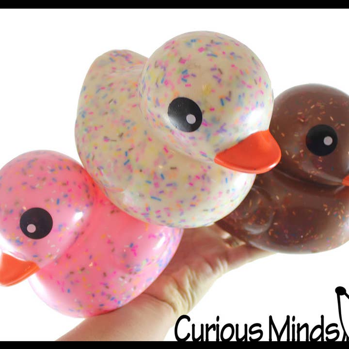 Curious Minds Toys – wholesale Bath toy – Baby – 1 Jumbo Ice Cream with Sprinkles Rubber Ducks - Rubber Ducky