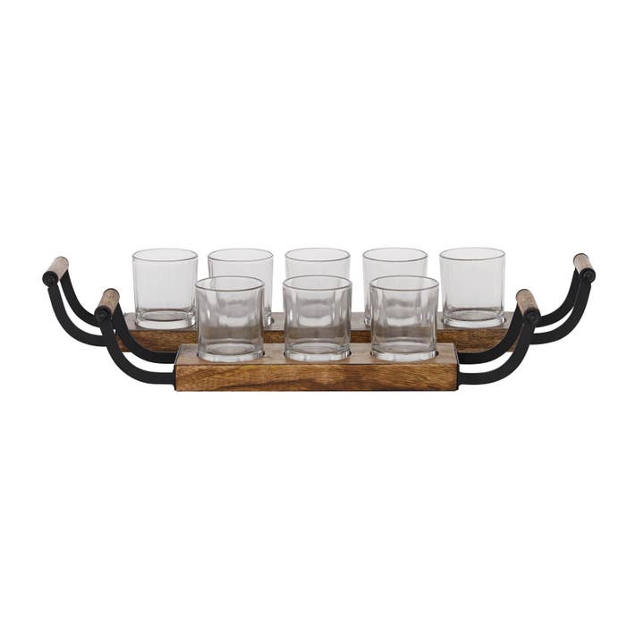 UMA Home Decor - Wholesale Candle Holder - Traditional Brown Wood Candelabra Set