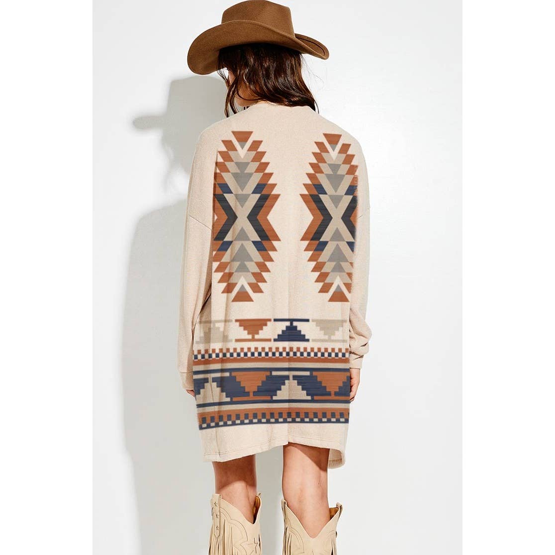 Phil Love - Wholesale Cardigan - Dames - Gebreid vest met lange mouwen en azteekse print 3