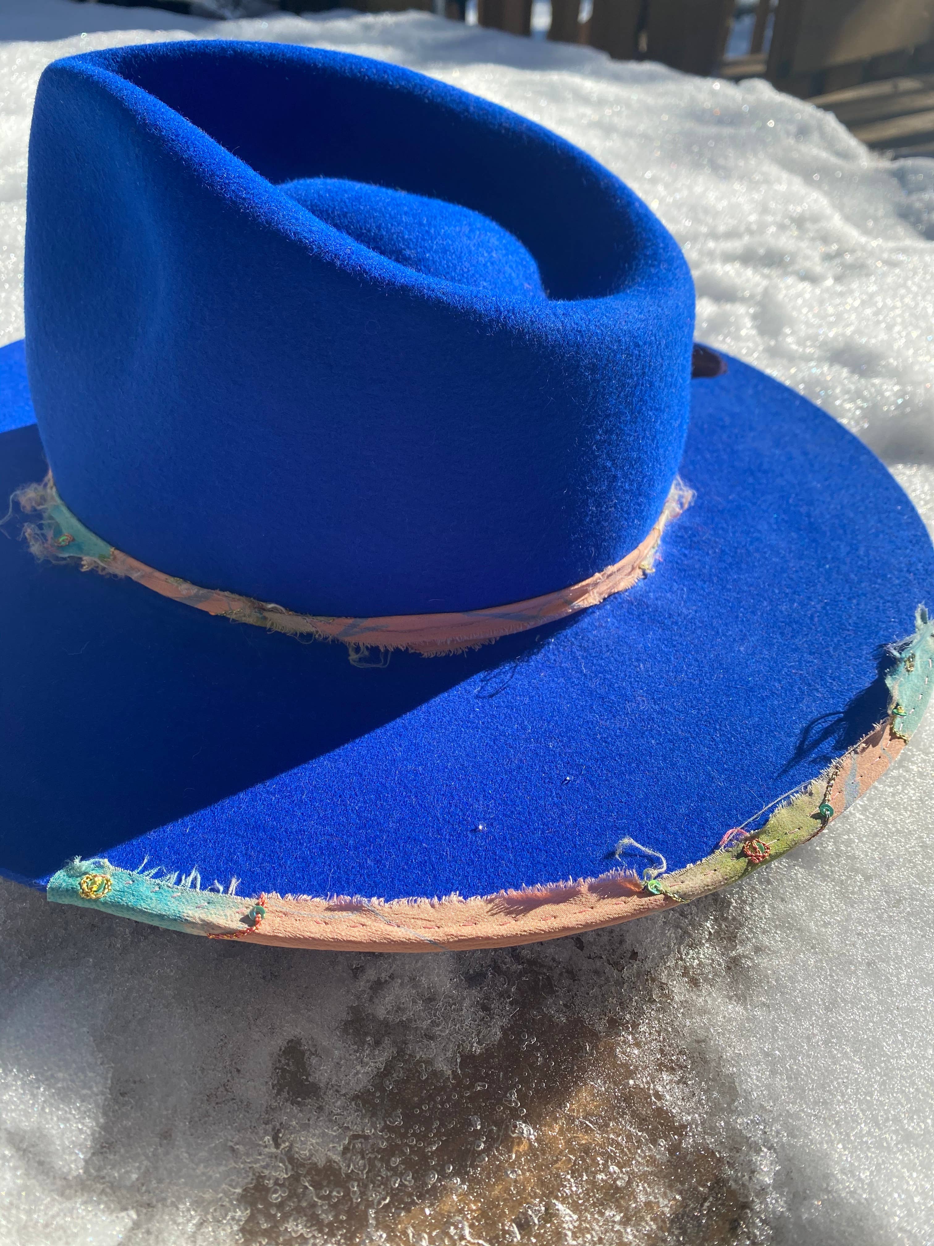 ByVlada - Vendita all'ingrosso Fedora - Donna - Jasper Fedora Blu Reale da Donna in Feltro di Pelo di Coniglio5