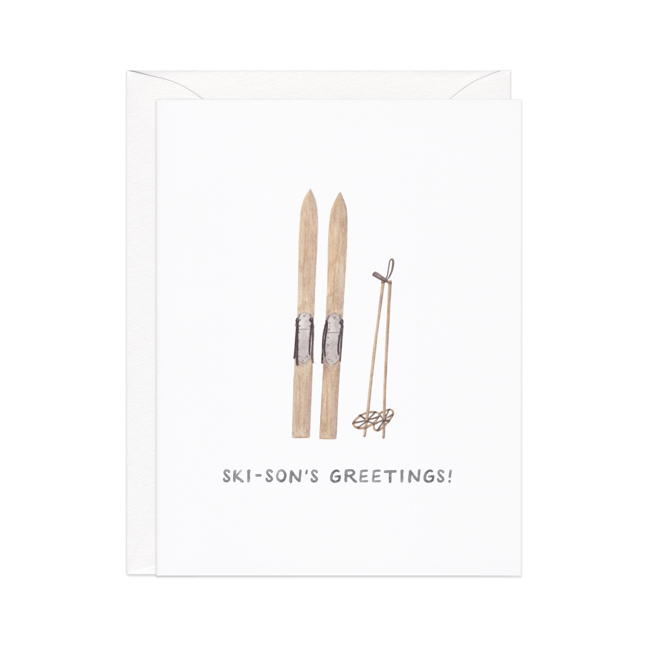 Amy Zhang - Wholesale Season's Greetings Card - Ski-son's Greetings — Winter Pun Christmas Card1