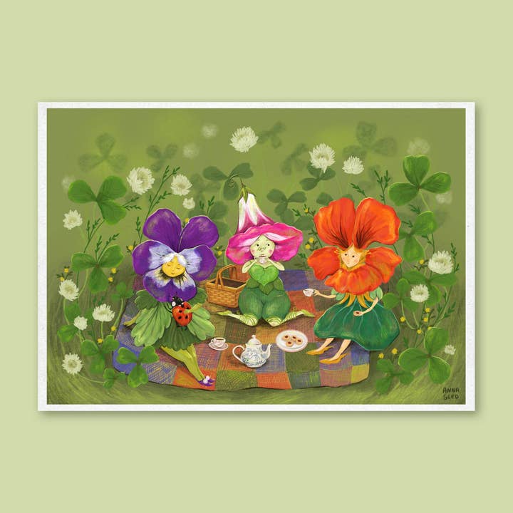 Art Print - Petal Picnic for wholesale by Anna Seed Art