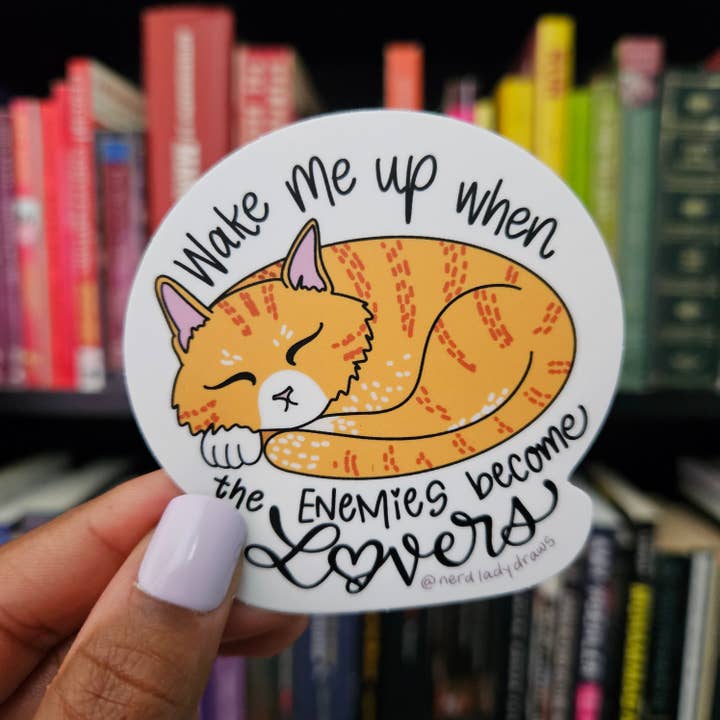 Nerd Lady Designs - Wholesale Sticker - Enemies to Lovers Sleeping Kitty Sticker5