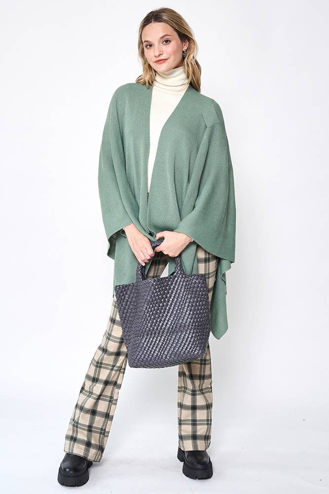 Hana - Venta al por mayor Poncho - Mujer - Ruana sólida con correa para el hombro62