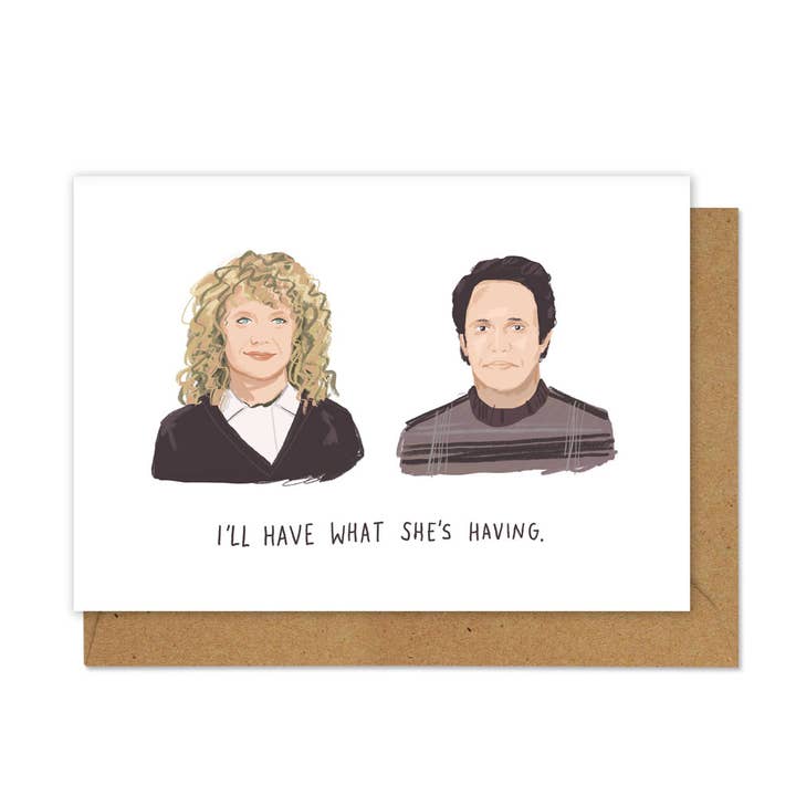 When Harry Met Sally inspired A6 Greetings Card for wholesale by Middle Mouse