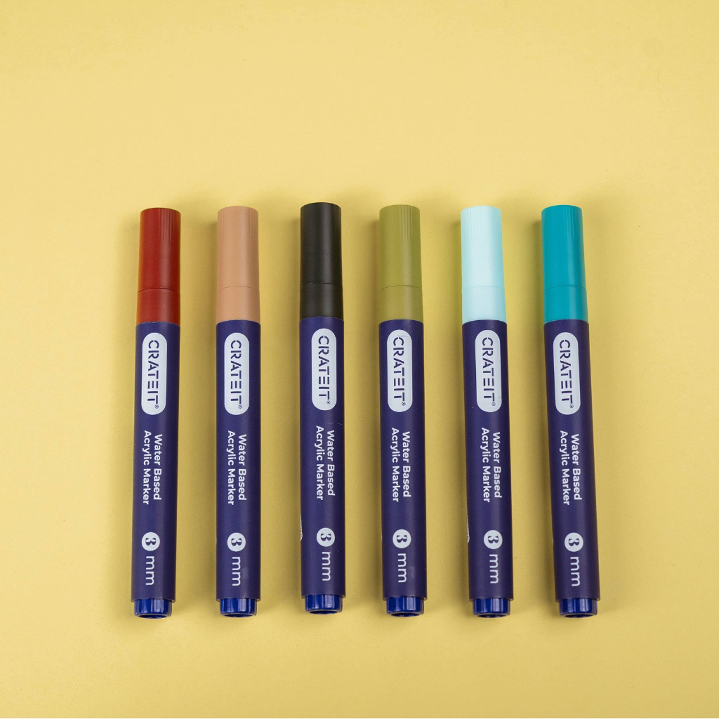 Multi Coloured Nature Markers | 3mm — 6 pc Water-based Colouring Pens for wholesale on Faire1