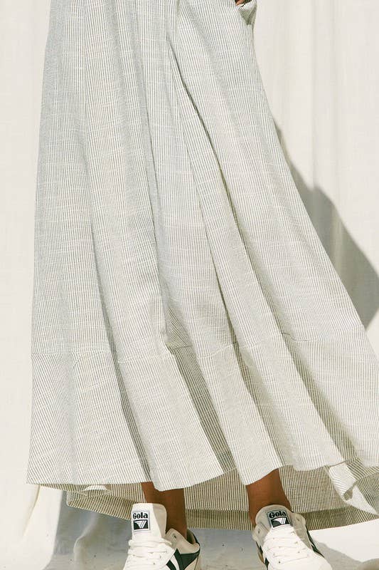 ILLA ILLA - Wholesale Dress - Women's - Striped Linen Maxi Dress4