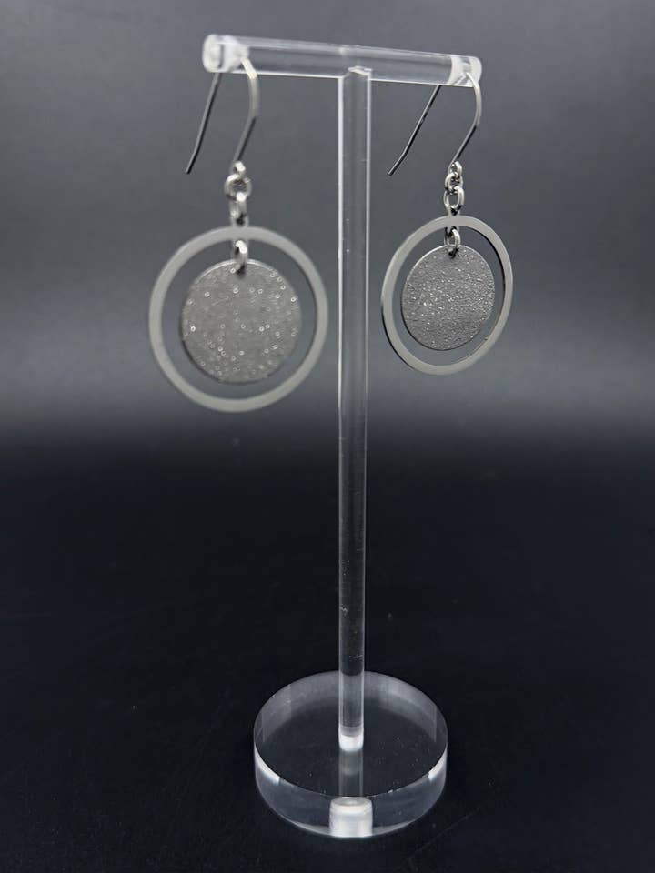 Cassini Halo Earrings - Silver 30mm for wholesale by Lawless