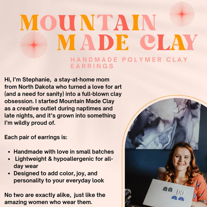 Mountain Made Clay - Handmade Polymer Clay Earrings - Wholesale Dangle earrings - Chicken Clown Clay Earrings: Halloween1