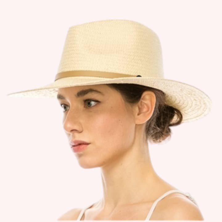 Natural Handwoven Toyo Straw Panama Hat – Timeless & Elegant for wholesale on Faire