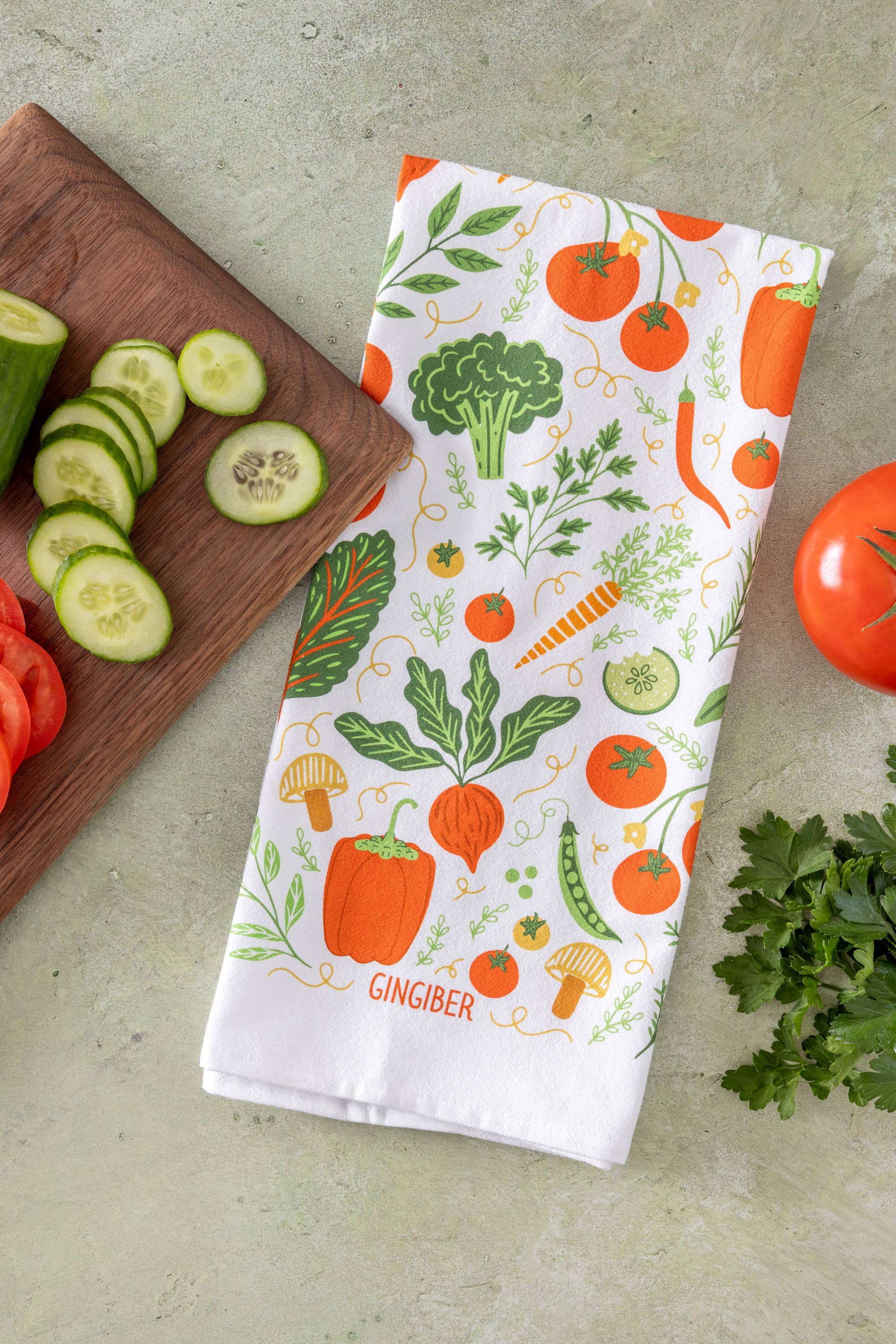 Gingiber - Wholesale Tea Towel - Vegetable Tea Towel - Garden Kitchen3