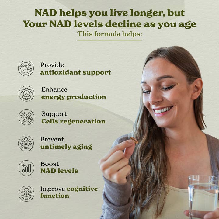 Azuretale INC - Wholesale Oral Supplement/Vitamin - NAD+ Capsules | NAD+ Precursors, Resveratrol, CoQ10, Ashwagandha | 8 Ayurvedic Ingredients