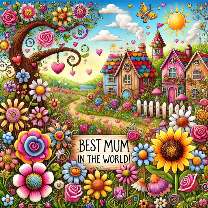 Best Mum in The World Greeting Card for wholesale by SWR trading LTD