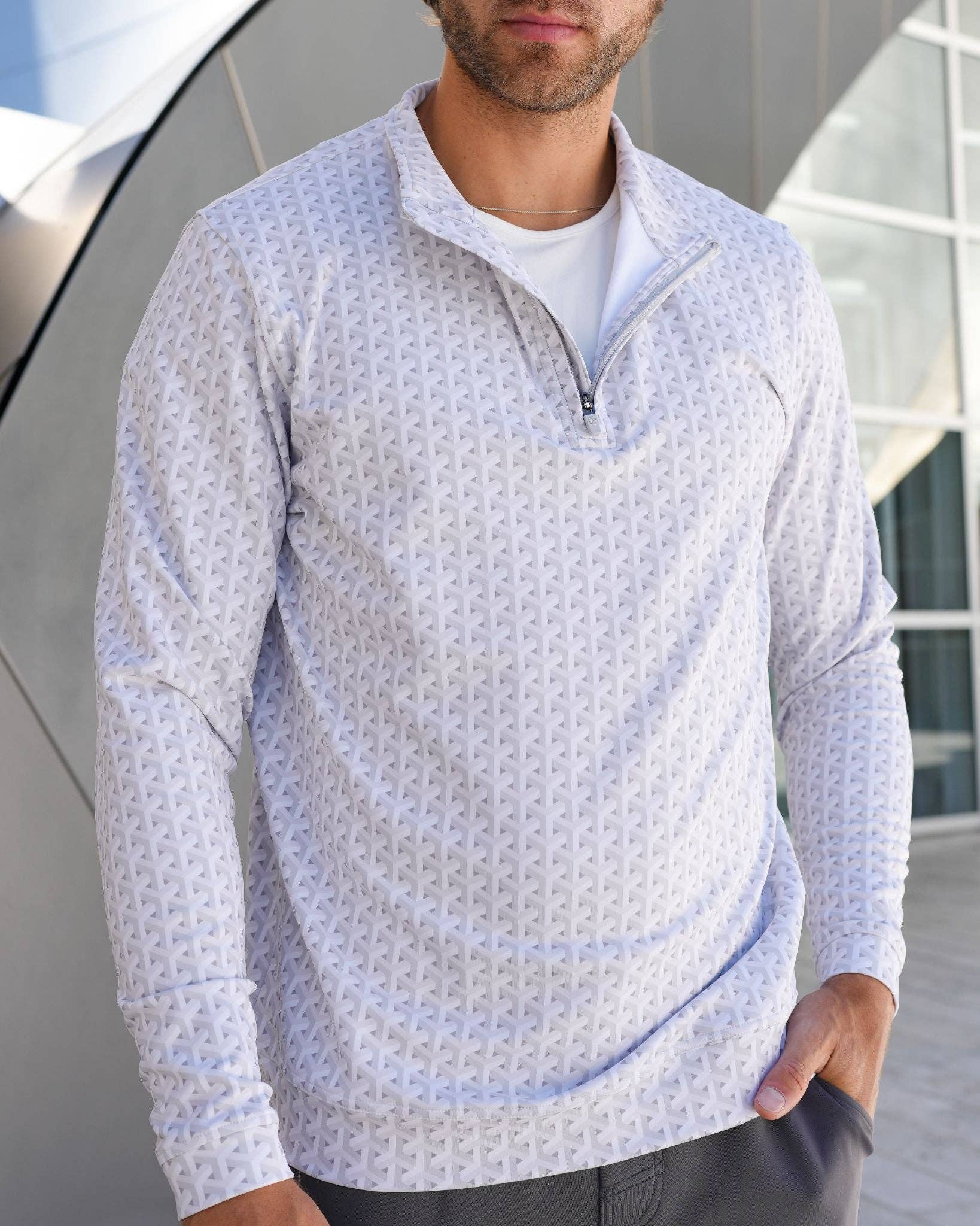 USA Palm - Wholesale Sweatshirt - Unisex - Cloud 1/4 Zip46