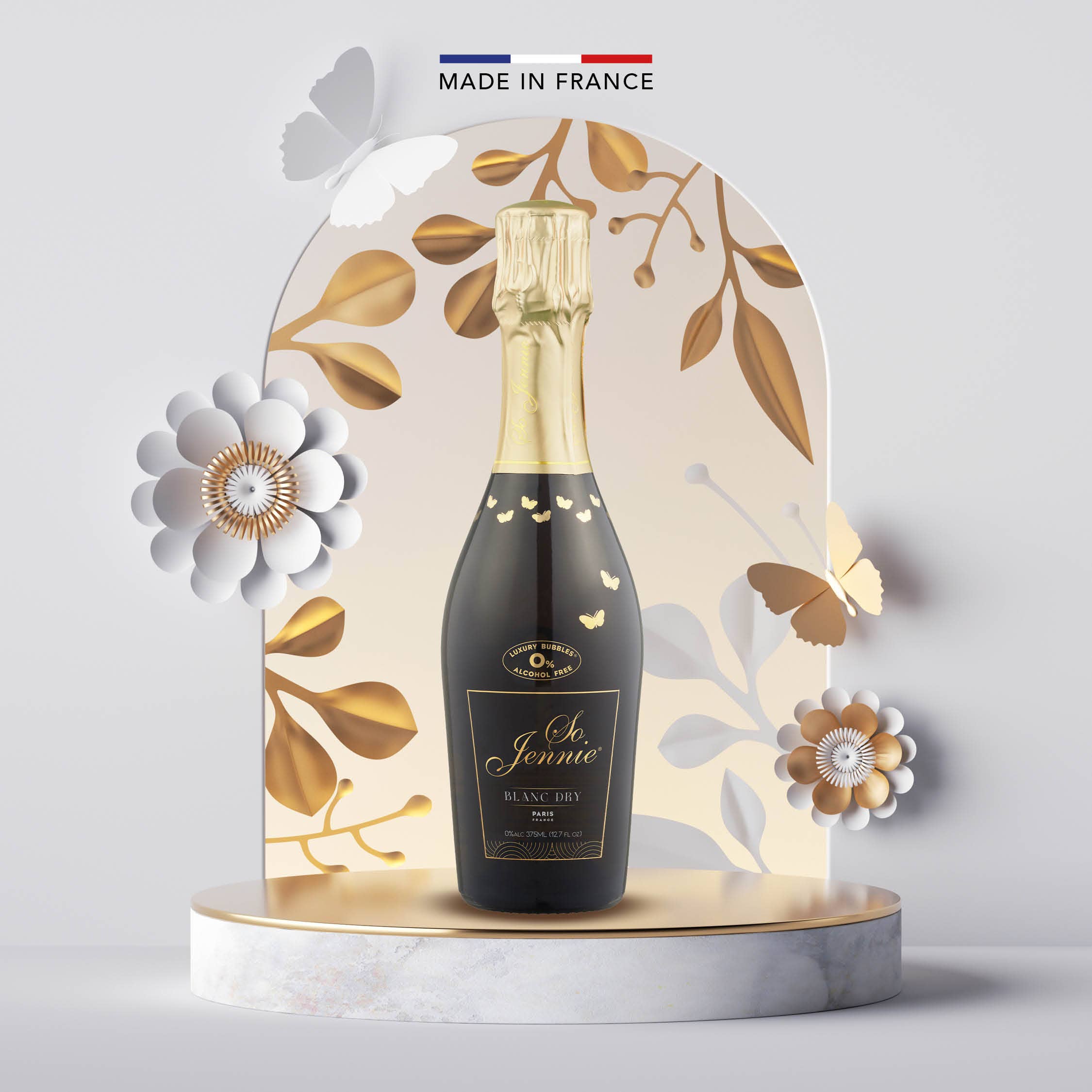 Zepeim - Wholesale Non-Alcoholic Spirits/Wine/Beer - So Jennie Paris Blanc Dry Non-Alcoholic Champagne (375ml, 6)3