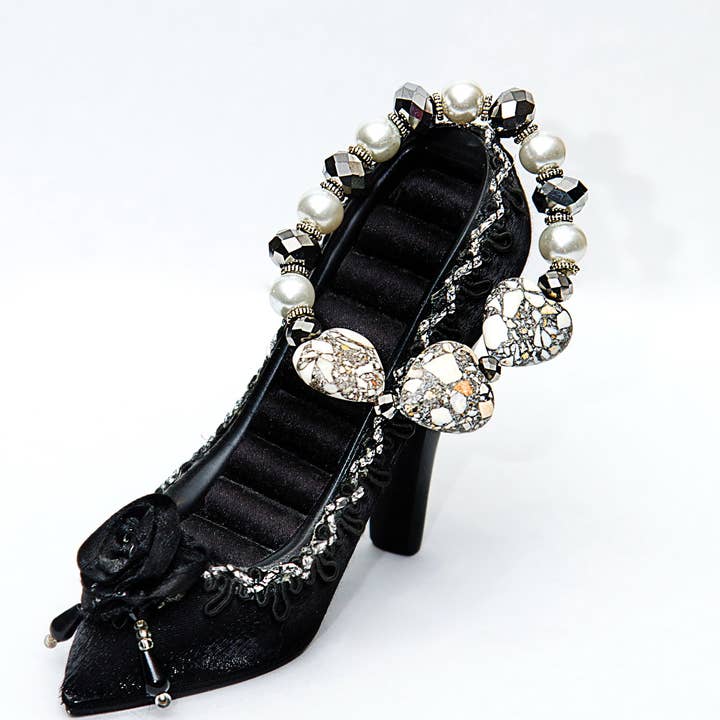 Herz Perlen Stretch Armband Mosaik Steinmuster für den Großhandel von Fiona Accessories