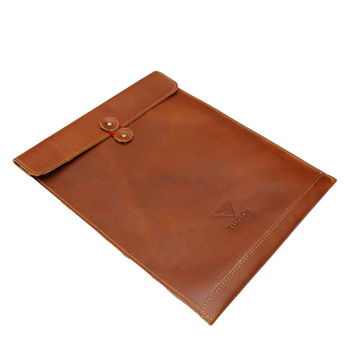 Tuzech Leather - Wholesale Envelopes - Leather Document Holder Mailing Envelope,Office & Work Resume Sales Portfolio Binder Folder-Interview/Legal Document Organizer Handmade (12.5 inches)2